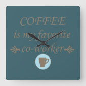 コーヒーおもしろいドリンカー引用文 スクエア壁時計 (正面)