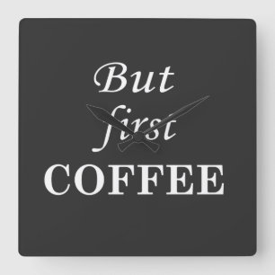 コーヒーおもしろいドリンカー引用文 スクエア壁時計