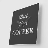 コーヒーおもしろいドリンカー引用文 スクエア壁時計 (傾斜)