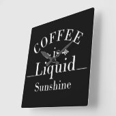 コーヒーおもしろいドリンカー引用文 スクエア壁時計 (傾斜)