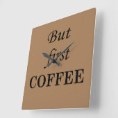 コーヒーおもしろいドリンカー引用文 スクエア壁時計 (傾斜)