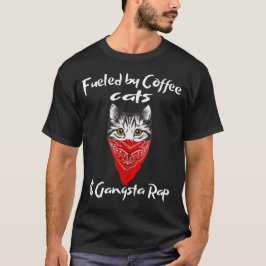 コーヒーおもしろいネコとギャングで満たされた猫ラップの Tシャツ