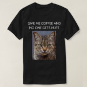 コーヒーおもしろい好きの愛猫好きの愛猫引用文 Tシャツ (デザイン正面)