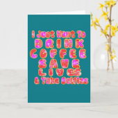 コーヒーおもしろい好きの方への贈り物 カード (黄色い花)