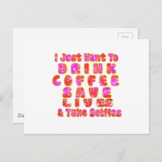 コーヒーおもしろい好きの方への贈り物 ポストカード (正面/裏面)