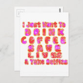 コーヒーおもしろい好きの方への贈り物 ポストカード (正面/裏面)