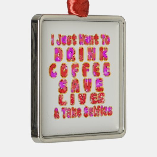 コーヒーおもしろい好きの方への贈り物 メタルオーナメント (右)