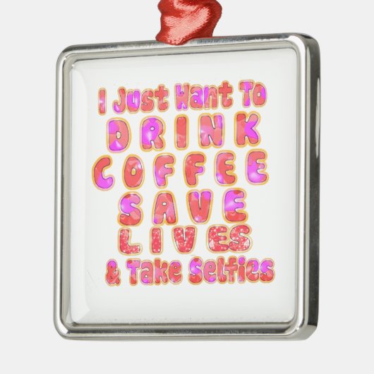 コーヒーおもしろい好きの方への贈り物 メタルオーナメント (左)