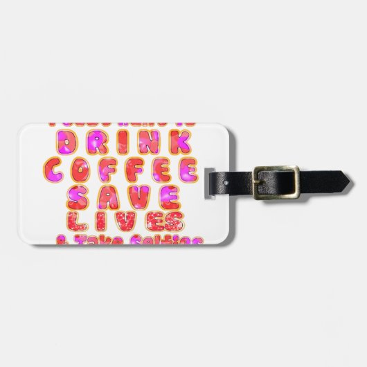 コーヒーおもしろい好きの方への贈り物 ラゲッジタグ (正面横)
