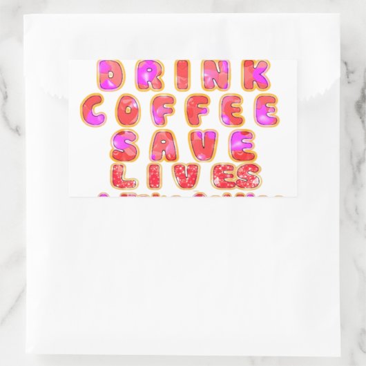 コーヒーおもしろい好きの方への贈り物 長方形シール (バッグ)