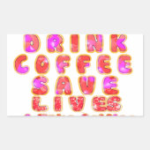 コーヒーおもしろい好きの方への贈り物 長方形シール (正面)