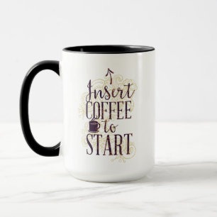 コーヒーおもしろい好きの飲み物を開始するためのコーヒーを挿入 マグカップ