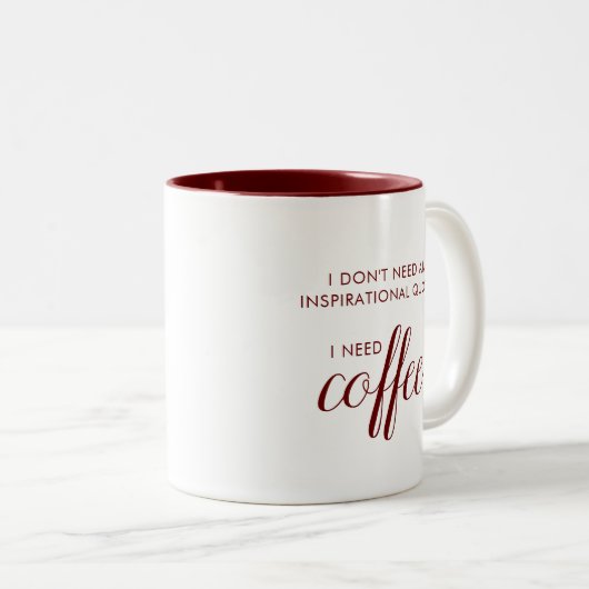 コーヒーおもしろい引用文マグカップ ツートーンマグカップ (正面右)