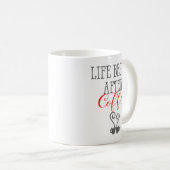 コーヒーおもしろい引用文後に人生が始まる コーヒーマグカップ (正面右)
