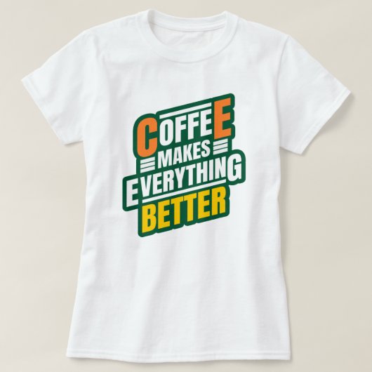コーヒーおもしろい引用文  Tシャツ (デザイン正面)