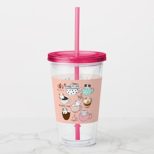 コーヒーおもしろい猫 アクリルタンブラー (正面)