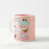 コーヒーおもしろい猫 ツートーンマグカップ (正面左)