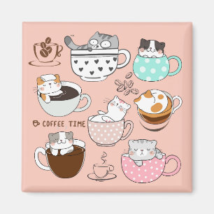 コーヒーおもしろい猫 マグネット