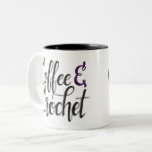 コーヒーおよびかぎ針編み ツートーンマグカップ (正面左)