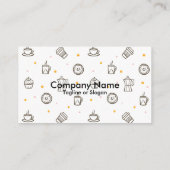 コーヒーおよびカップケーキが付いているカフェ 名刺 (裏面)