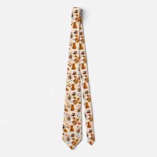 コーヒーおよびクッキーパターン ネクタイ
