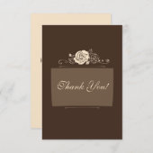 コーヒーおよびクリームのバラ サンキューカード (正面/裏面)