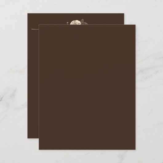 コーヒーおよびクリームのバラ 招待状 (正面/裏面)