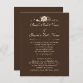 コーヒーおよびクリームのバラ 招待状 (正面/裏面)