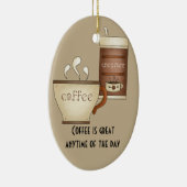 コーヒーおよびクリーム セラミックオーナメント (右)