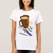 コーヒーおよびクロスワードパズル Tシャツ (正面)