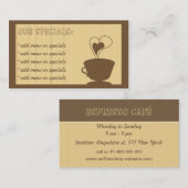 コーヒーおよびケーキのカフェの名刺 名刺 (正面/裏面)