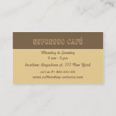 コーヒーおよびケーキのカフェの名刺 名刺 (裏面)