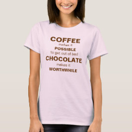 コーヒーおよびチョコレート Tシャツ