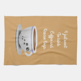 コーヒーおよび犬の台所タオル キッチンタオル