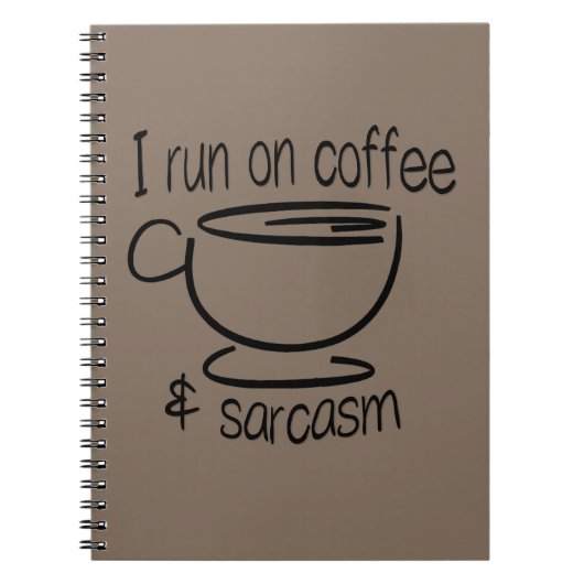 コーヒーおよび皮肉で走られるI ノートブック (正面)
