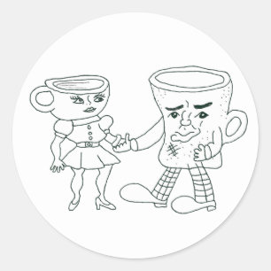 コーヒーおよび茶ステッカー ラウンドシール