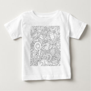 コーヒーおよび茶落書き ベビーTシャツ