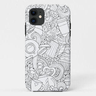 コーヒーおよび茶落書き iPhone 11 ケース