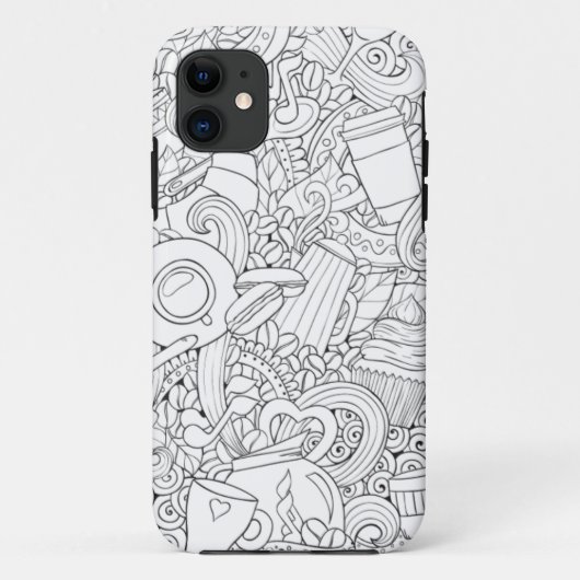 コーヒーおよび茶落書き Case-Mate iPhoneケース (裏面)