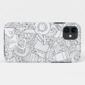 コーヒーおよび茶落書き Case-Mate iPhoneケース (裏面(横))