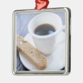 コーヒーおよびBiscotti メタルオーナメント (左)