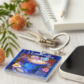 コーヒーお洒落抽象芸術絵画のフローラ キーホルダー (正面右)