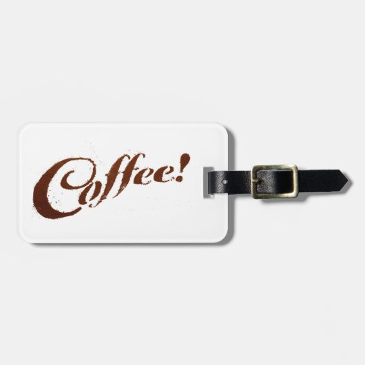 コーヒーかすのコーヒー-荷物のラベル ラゲッジタグ (正面横)