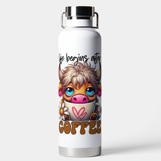 コーヒーから人生は始まる ウォーターボトル (背面)