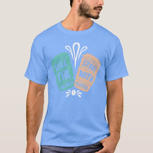 コーヒーから始まるルールヘの世界 ギフト Tシャツ (正面)