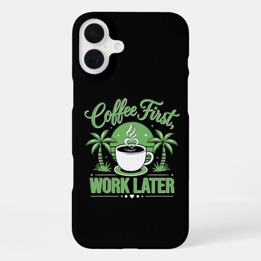 コーヒーから始めよう。Caffeine Vibesがあなたをサポート iPhoneケース (裏面)