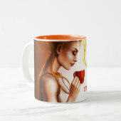 コーヒーかわいらしい午後の壊れ目 ツートーンマグカップ (正面左)