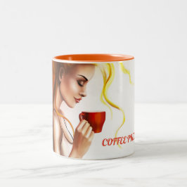 コーヒーかわいらしい午後の壊れ目 ツートーンマグカップ