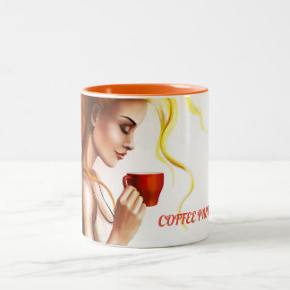 コーヒーかわいらしい午後の壊れ目 ツートーンマグカップ