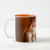 コーヒーかわいらしい午後の壊れ目 ツートーンマグカップ (左)